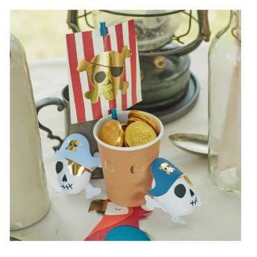 Pirate Cup & Straws Set (x 8)