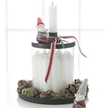 Advent Calendar Dinner Candles - Short Dinner Candles 1-24 White with Grey Numbers