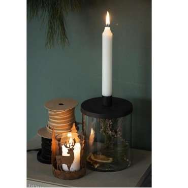 Advent Calendar Dinner Candles - Short Dinner Candles 1-24 White with Grey Numbers