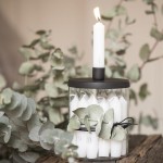 Ib Laursen Dinnercandles Adventscalendar 1-24 White with Grey Numbers