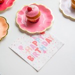 Talking Tables Rose Eco Happy Birthday Napkins, 20 pcs