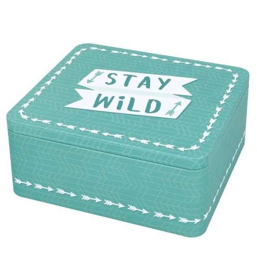 Birkmann Türkis Gebäckdose STAY WILD, 21x19x9cm