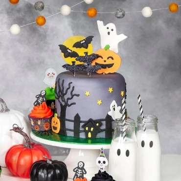 Halloween Fledermaus Glitzer Cupcake Topper - Fledermaus Kuchentopper