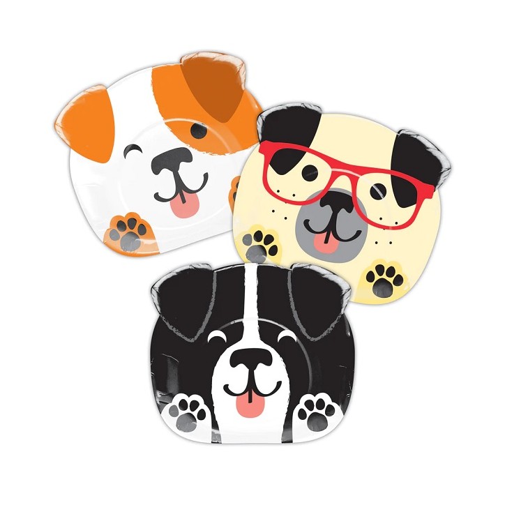 Dog Shaped Plates - Dog Party Dinner Plates - Dog Birthday Partyware