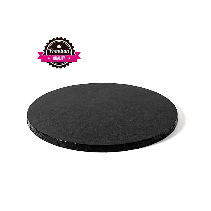 Premium 30cm black round rigid cake board 0931761