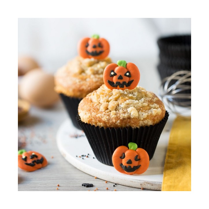 Jack-o'-lantern Sugar Decoration - Cake Decor Halloween - 6 Little Pumpkins sugar decor