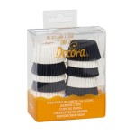 Decora Mini Cupcake Papierbackförmchen Schwarz/Weiss Mix, 200 Stück