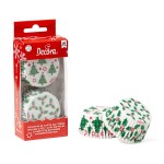 Decora Holly & Tree Christmas Cupcake Cases, 36 pcs