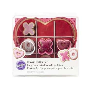 Wilton XOXO Love Game Keksausstecher Set - 2308-0216 Kisses & Hugs Cookie Ausstecher Set