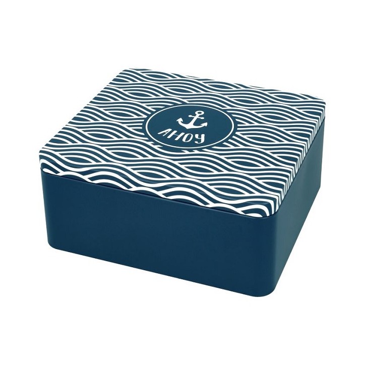 Blechdose AHOY - Weissblech Keksdose Blau - Geschenkbox Ahoy RBV Birkmann 439887