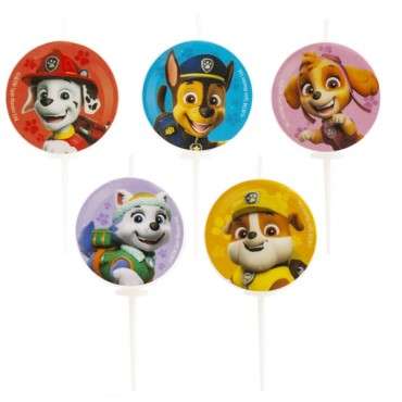 5 Geburtstagskerzen Paw Patrol - Paw Patrol Kuchenkerzen deKora