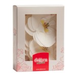 deKora 8.5cm Esspapier Orchideen Weiss, 10 Stück