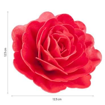 Giant Rose Cake Decoration Red Glutenfree - Red Rose Edible - Wafer Paper Rose Wedding Cake Topper