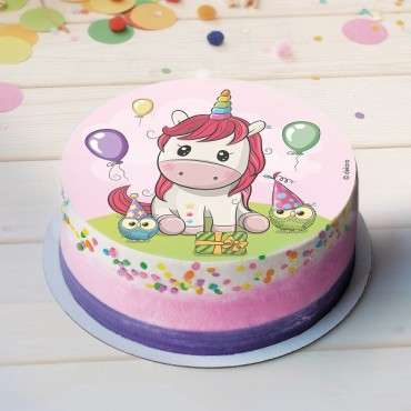 Unicorn Cake Disc - Glutenfree Waferpaper Disc Unicorn Baby - 145096 BABY UNICORN WAFER CAKE DECORATING DISC 20CM