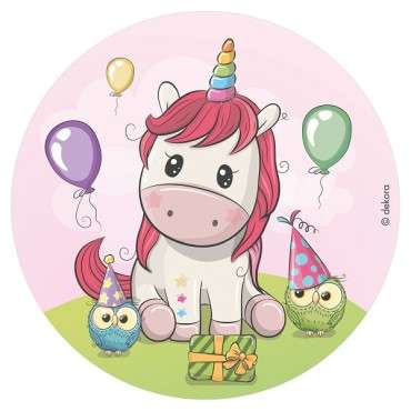 Unicorn Cake Disc - Glutenfree Waferpaper Disc Unicorn Baby - 145096 BABY UNICORN WAFER CAKE DECORATING DISC 20CM