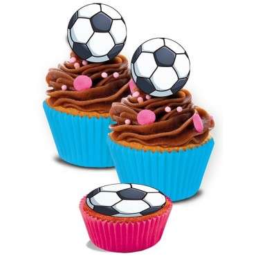 Fussball Kuchendekoration - Fussball Topper - Cupcaketopper Fussball Bälle