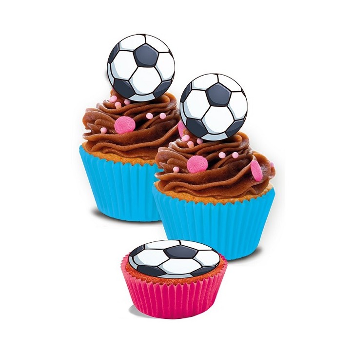 Mini Football / Soccer Wafer Disc 20 pcs - Soccer Bakeware - Football Cake Decoration