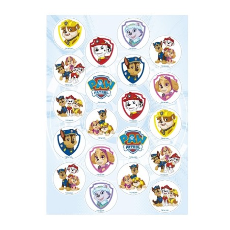 Paw Patrol Cupcake Dekoration - Paw Patrol Oblaten Rondellen - Esspapier Miniaufleger - Paw Patrol