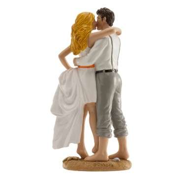 Hochzeitstortenfigur Brautpaaar am Strand, Brautpaar Tortentopper Strandhochzeit, Hochzeitstortentopper am Strand 305226,