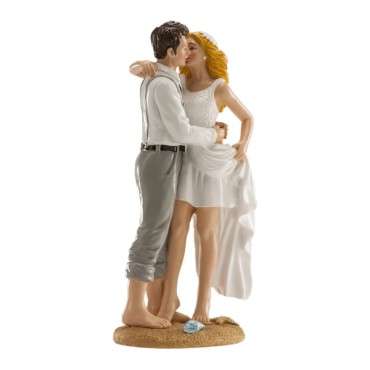 Wedding Beach Couple Cake Topper - WEDDING COUPLE "ON THE BEACH" Cake Topper 305226