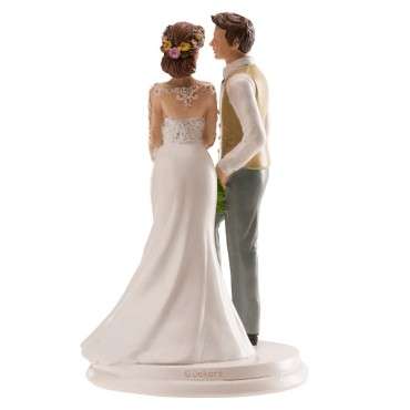 Soccer Wedding Cake Topper - WEDDING COUPLE FOOTBALL 18cm - Soccer Player Groom Wedding Cake Topper