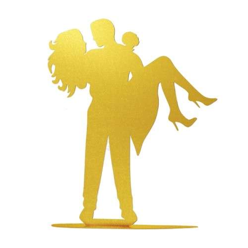 DeKora Wedding Cake Topper Silhouette Gold, 18cm