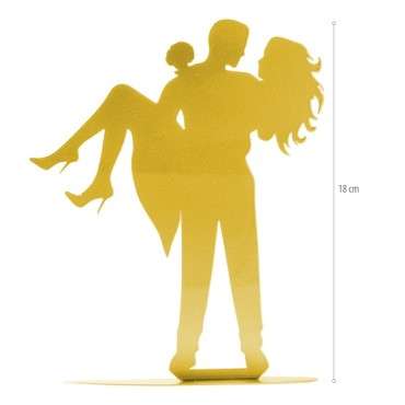 Hochzeitstopper Silhouette Brautpaar - Goldener Brautpaar Kuchentopper