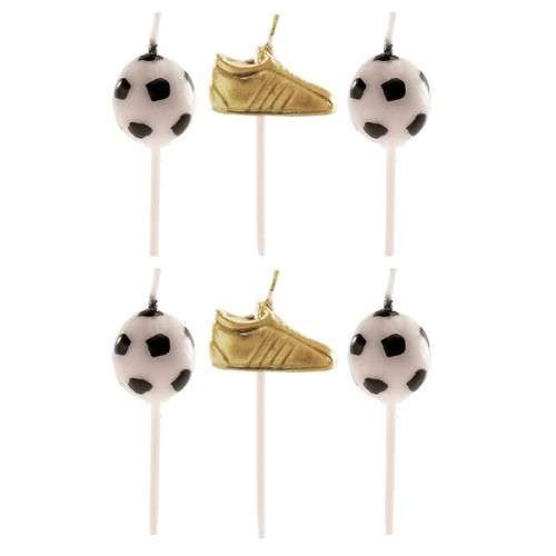 Dekora Football Party Candles Ball & Soccer Boots, 6 pcs