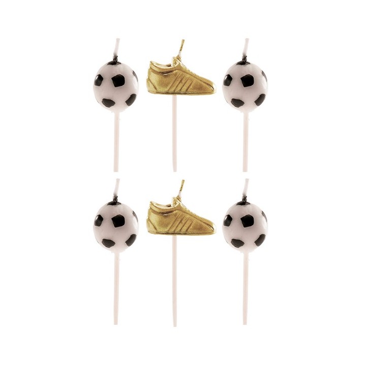 Birthday Candles Soccer Balls - Soccer Pick Party Candles 6 pcs - DeKora 3d Soccer Birthday Candles,