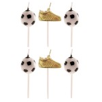 Dekora Football Party Candles Ball & Soccer Boots, 6 pcs