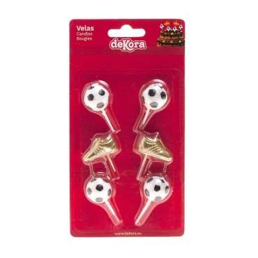 Birthday Candles Soccer Balls - Soccer Pick Party Candles 6 pcs - DeKora 3d Soccer Birthday Candles,