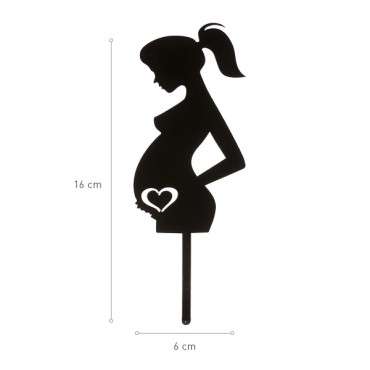 Baby Shower Cake Topper - Pregnant Women Cake Topper - Silhouette Cake Topper Gender Reveal