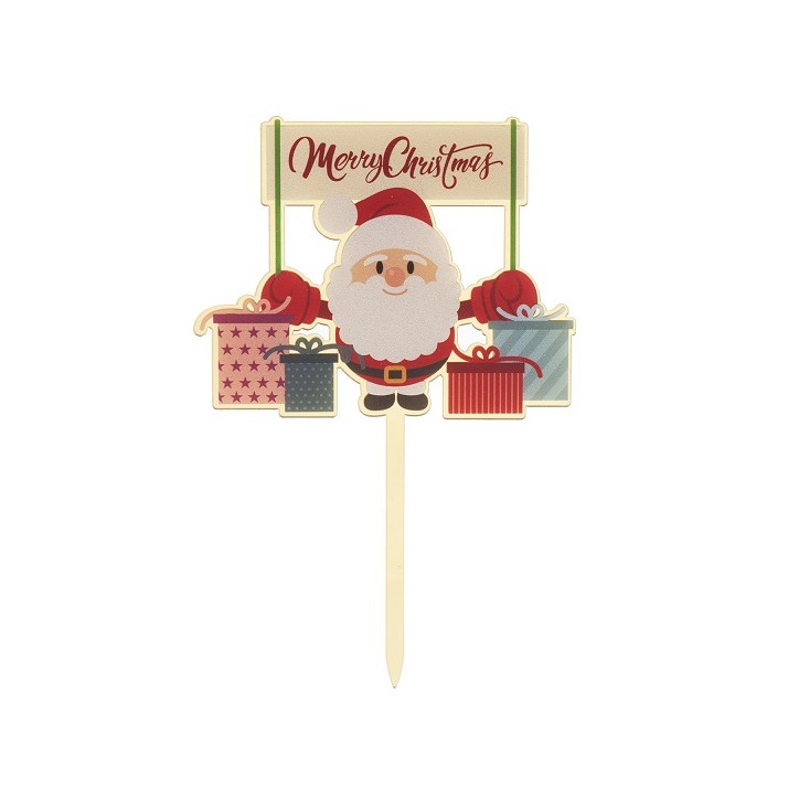 Santa Claus Cake Topper - CAKE TOPPER SANTA CLAUS 16X10.5CM - Dekora Santa Topper