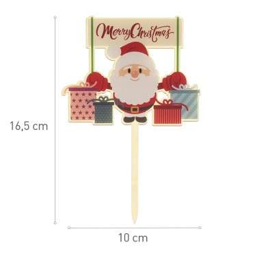 Santa Claus Cake Topper - CAKE TOPPER SANTA CLAUS 16X10.5CM - Dekora Santa Topper