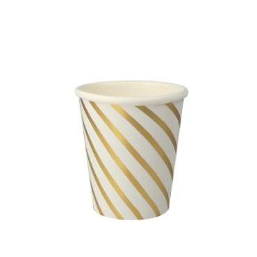 Stylische Pappbecher Gold Swirl Meri Meri - Goldene Partybecher Swirl 22567