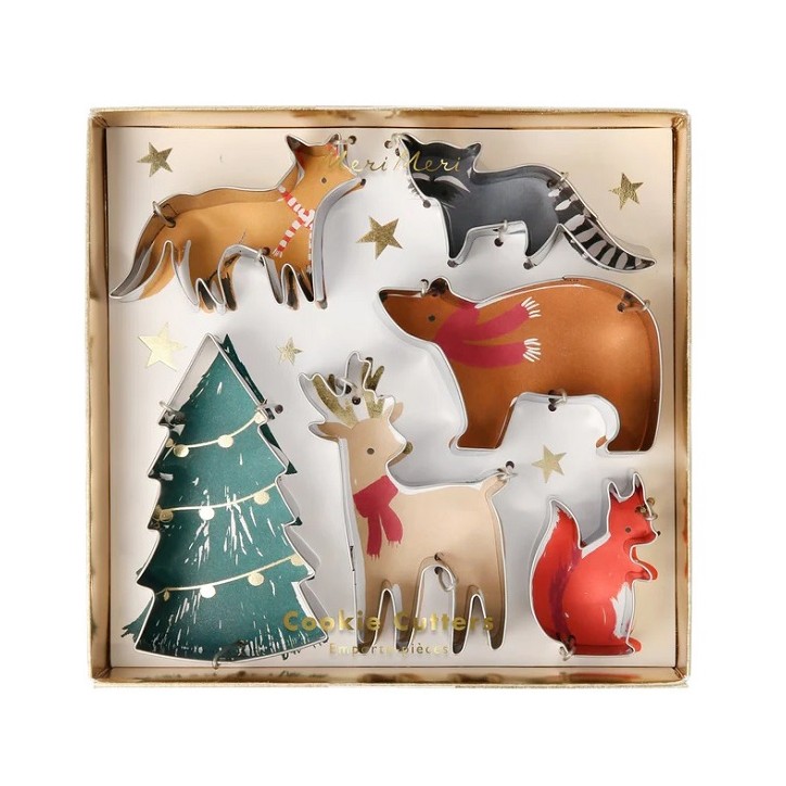 Meri Meri Forest Christmas - Forest Animal Cookie Cutter - Christmas Motif Cookie Cutter Set 209881