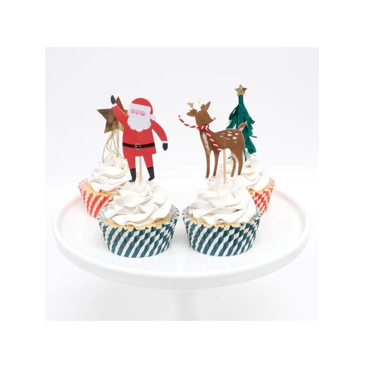 Weihnachten Cupcake Deko Set mit Topper von Meri Meri - Cupcake Geschenkset Weihnachten