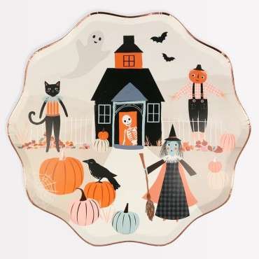 Family Friendly Halloween Tableware - Halloween Dinner Plates Pumpkin Patch - Meri Meri Halloween Partyware