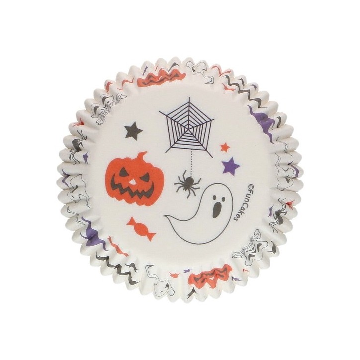 Halloween Cupcake Cases Ghost Pumpkin Spider, FunCakes Baking Cups Halloween pk/48, Halloween Muffin Cases, Halloween Bakeware,