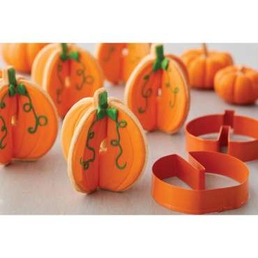 3D Kürbis Ausstecher - Wilton 3D Cookie Cutter Pumpkin Set/2 - 02-0-0372 Kürbisausstecher 3D