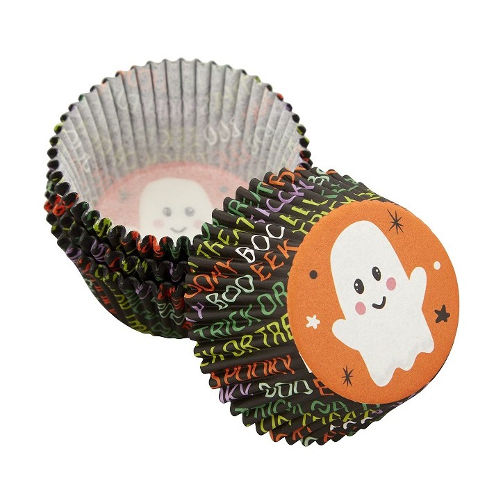 Wilton Baking Cups Ghost pk/75 - Halloween Ghost Cupcake Liners - Wilton Halloween Bakeware