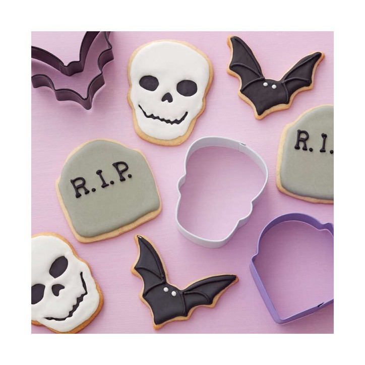 Wilton Tombstone - Bat - Skull Cookie Cutter Set 02-0-0373