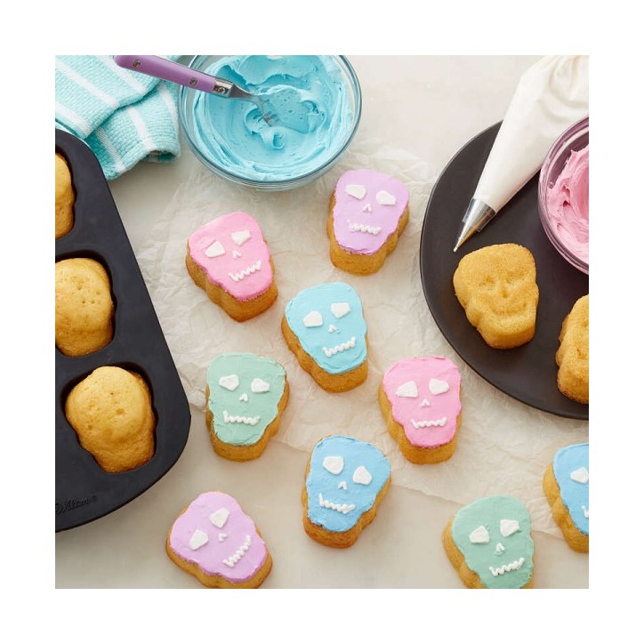 Halloween Skull Non-Stick Silicone Mold - Wilton 6-Cavity Skull Baking Mold - Wilton Silicone Mould Skull