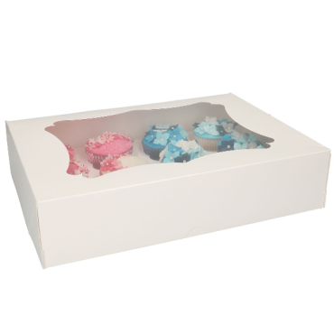 FunCakes Cupcake Box White for Standard or Minis - Cupcake Storage Box