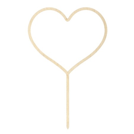 Heart Shaped Cake Topper - Wooden Heart Cake Topper - Wedding Cake Topper Heart