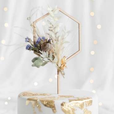 Sechseckiger Tortentopper - Hexagon Kuchentopper - Geo Cake Topper Hexagon