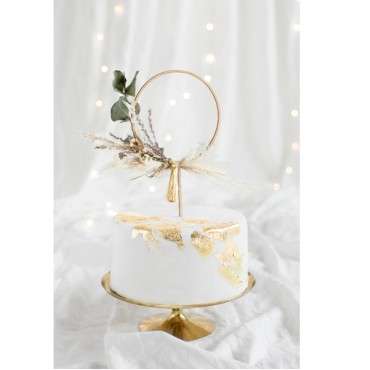 Loop Cake Topper - Wooden Ring Caketopper - Wooden Circle Cake Topper