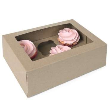 6 cupcakebox KRAFT paper- 2 pcs House of Marie 6KPCCW