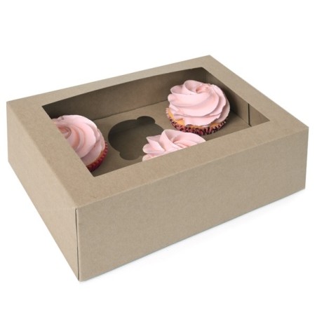 6 cupcakebox KRAFT paper- 2 pcs House of Marie 6KPCCW