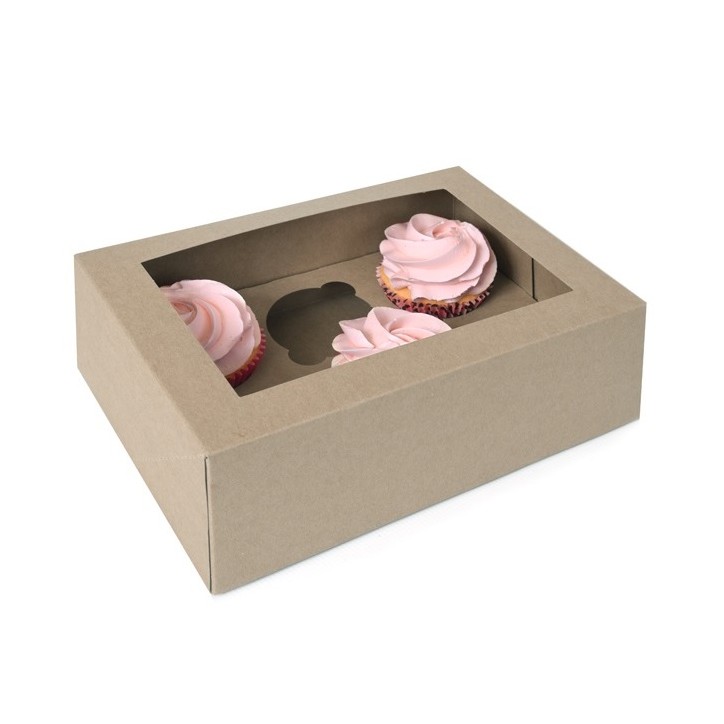 6 cupcakebox KRAFT paper- 2 pcs House of Marie 6KPCCW